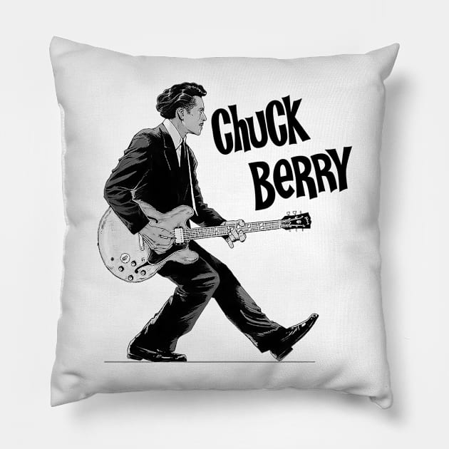 Chuck Berry Pillow by CosmicAngerDesign