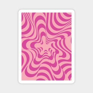 Abstract Groovy Retro Liquid Swirl Pink Pattern Magnet