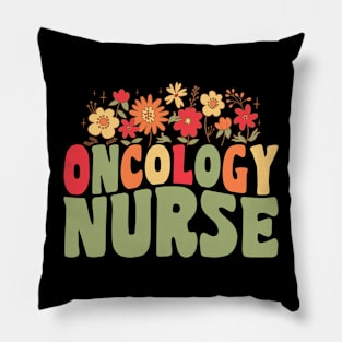 Oncology Nurse Floral Pillow