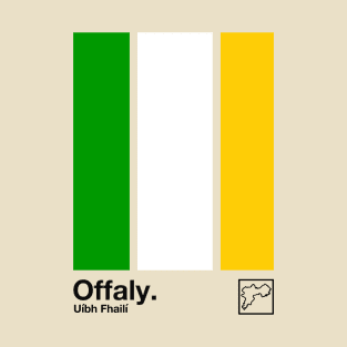 County Offaly, Ireland - Retro Style Minimalist Poster Design T-Shirt