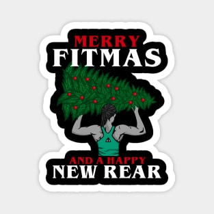 Merry Fitmas and a Happy New Rear - Muscles Gym Magnet