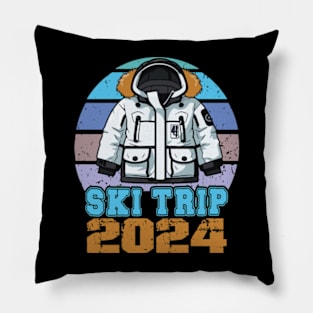 Ski Trip 2024 - Matching Family Snow Skiing Vacation Pillow