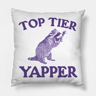 Top Tier Yapper / Raccoon Vintage Cartoon Pillow