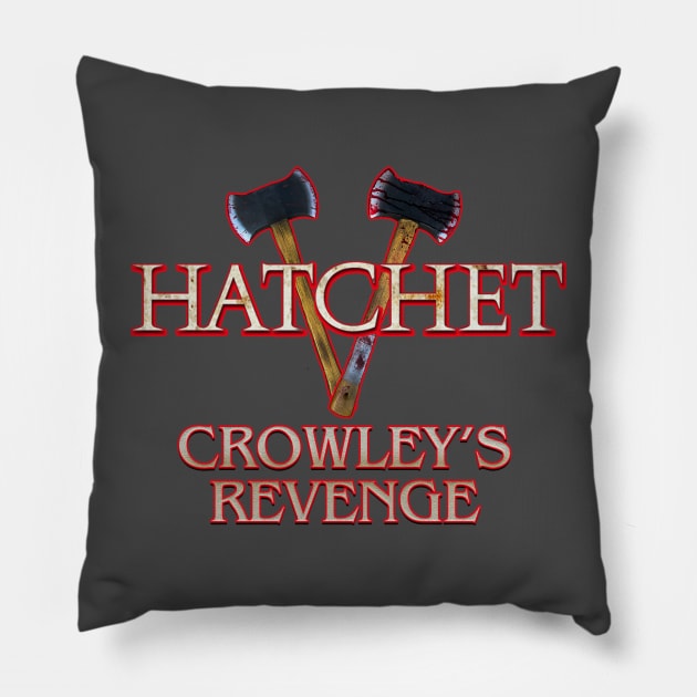 Hatchet V Fake Logo Pillow by TheHorrorShowChannel