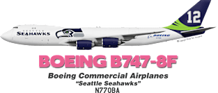 Boeing B747-8F - Boeing "Seattle Seahawks" Magnet