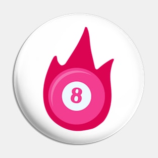 Flaming Pool Billiard Eight Ball in Pink Pin