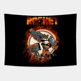 Rocket art Fire Tapestry