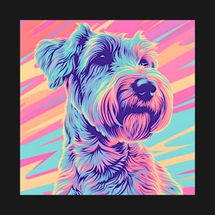 Soft-coated Wheaten Terrier in 70's T-Shirt