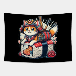 Cute Sushi Samurai Cat | Women’s Japanese Cat Lover Tapestry