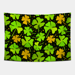 Painted Clover black background Tapestry