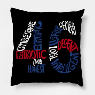 Joe Biden 2020 46 - My President in Red, White and Blue Retro Lettering Pillow