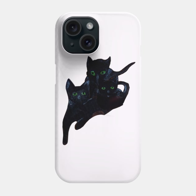 Black cats Phone Case by PaintingsbyArlette