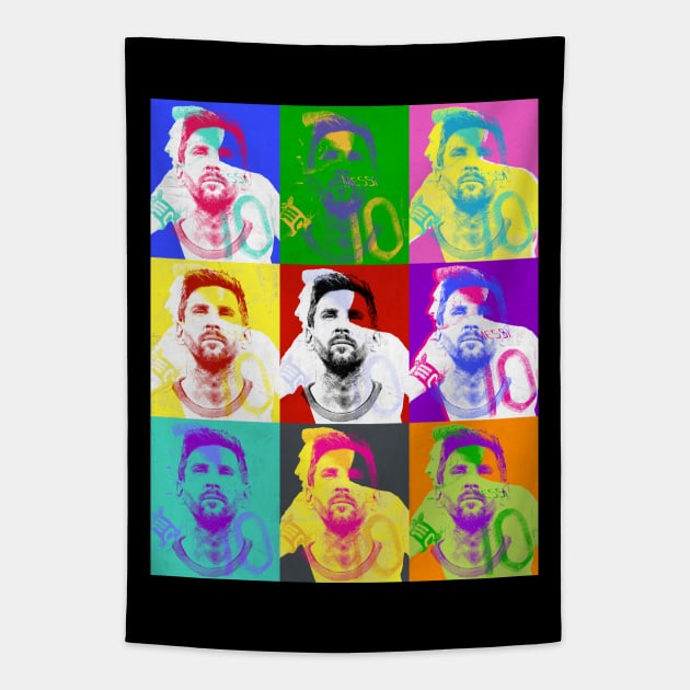 Messi Warhol 2 Tapestry by Aefe