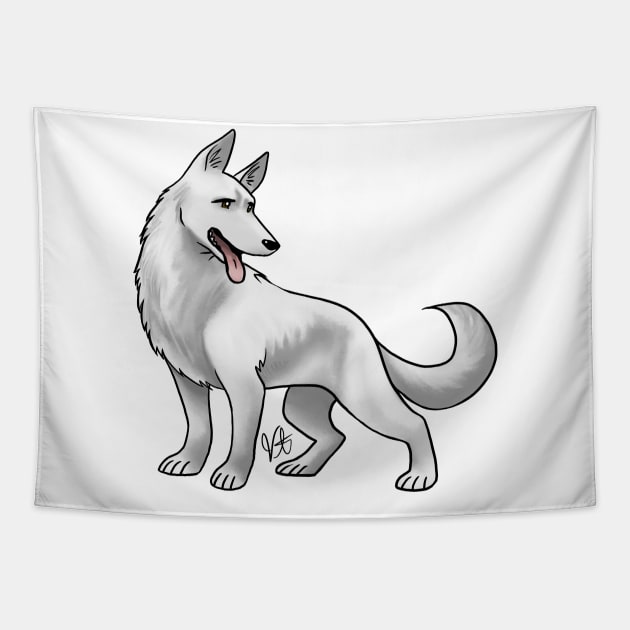 Dog - German Shepherd - White Tapestry by Jen's Dogs Custom Gifts and Designs