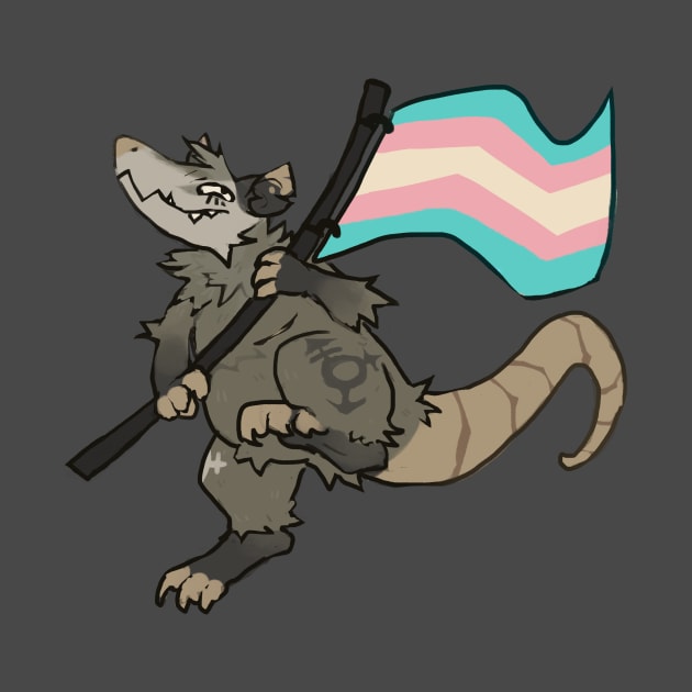 Trans Rights Opossum by Vultone