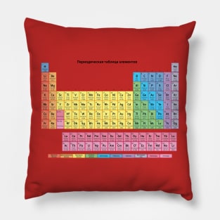 Russian Periodic Table - Periodicheskaya Tablitsa Elementov Pillow