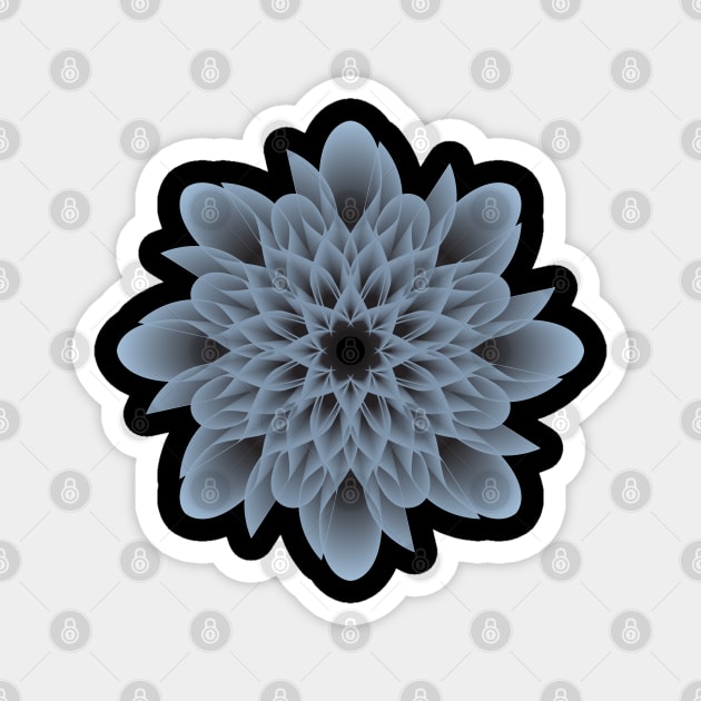 Beautiful and Artistic Grey Flower Magnet by Steady Eyes