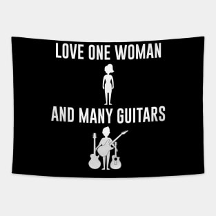 Love One Woman and Many Guitars Tapestry