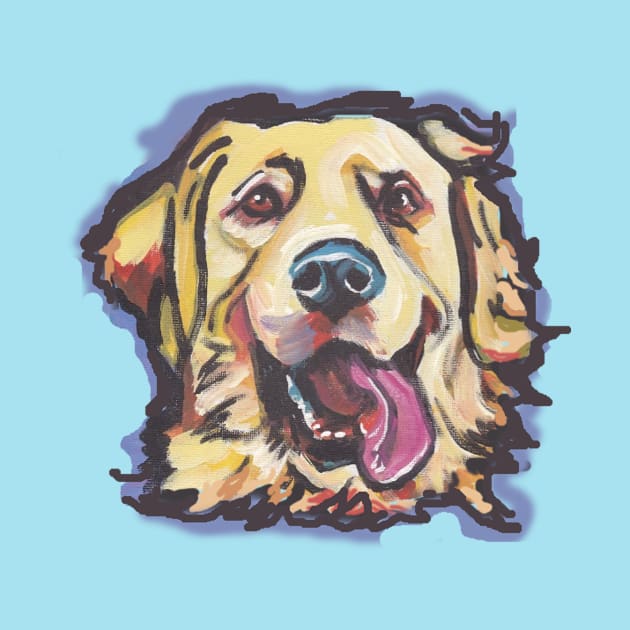 Golden Retriever Dog Bright colorful pop dog art by bentnotbroken11