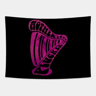 Mother Plucker Distressed Pink  Harp Tapestry