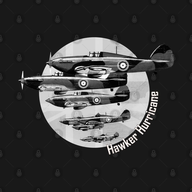 Hawker Hurricane WWII Fighter Poster Retro by Jose Luiz Filho