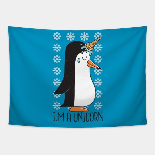 UNICORN PENGUIN Best gift Tapestry by Midoart