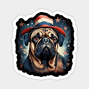 Patriotic Pug Magnet