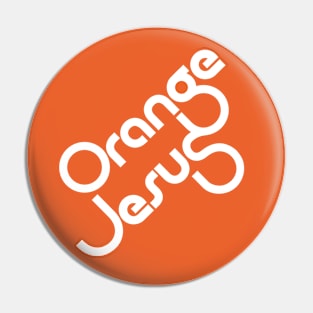 Orange Jesus (white version) Pin