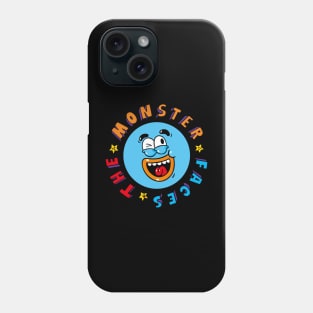 Funny Blue Monster Face With Smiling Eyes Phone Case