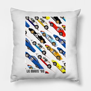 1966 Le Mans Racing Cars Pop-Art Style Pillow