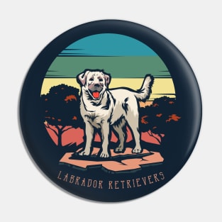 Labrador Dog | Retro design for Dog Lovers Pin