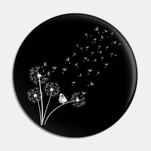 Dandelions and Butterfly Nature-Inspired Design, Botanical Art Pin