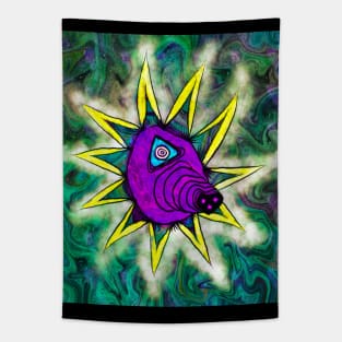 Abstract Sun Eye Alien Tapestry