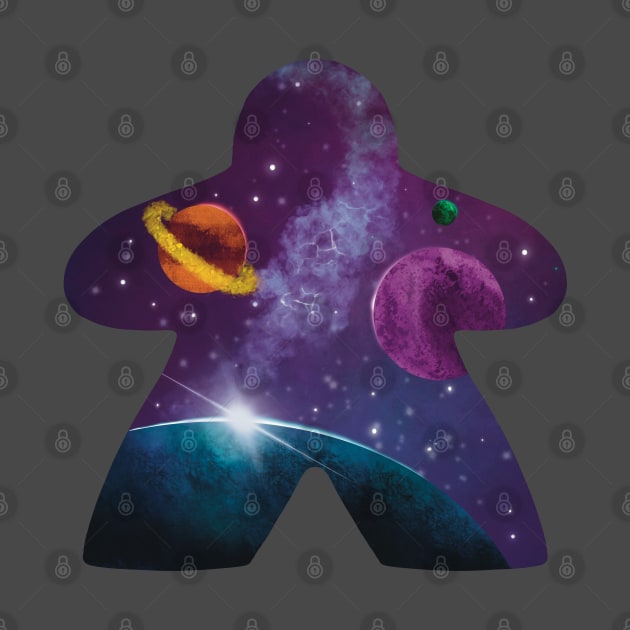 Cosmic Meeple Board Gamer Tabletop Stars and Planets by Shadowisper