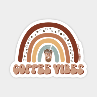 Coffee Vibes Retro Rainbow © GraphicLoveShop Magnet