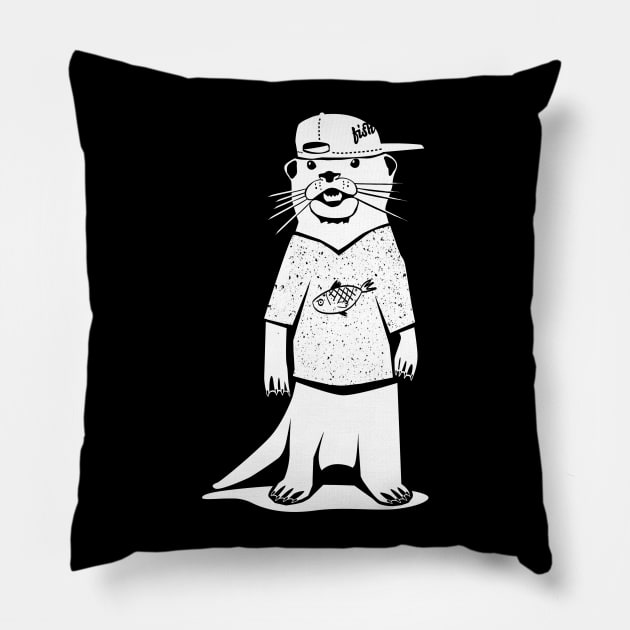 Seth the Otter Solid Pillow by TheAnthonyEsser