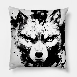 Wolf Wild Nature Free Spirit Art Brush Painting Pillow