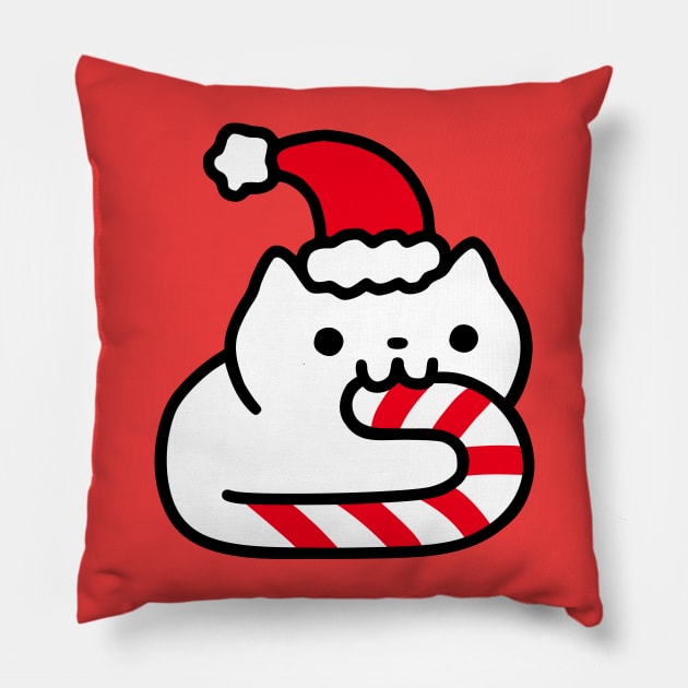 Candy Cane Cat Pillow by obinsun