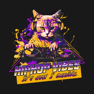 Funny Hip Hop Vibes Cat T-Shirt T-Shirt