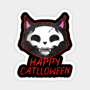 Corpse Paint Cat Happy Catlloween Cat Halloween Magnet