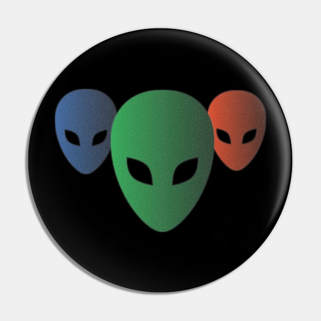 Green and red blue alien face Pin by RENAN1989