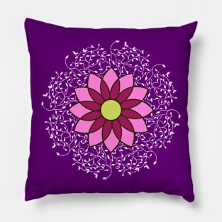 Mandala pattern with flower Pillow