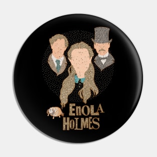 Enola Holmes Characters Minimalist Portraits Circle Design Pin