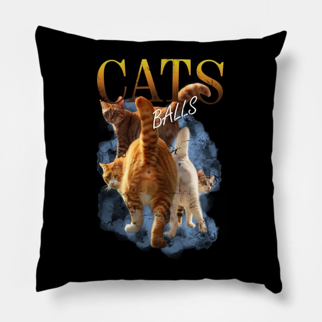 Cats Balls Vintage Pillow by PetODesigns