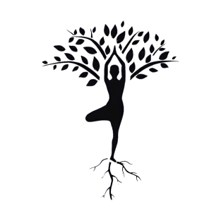 Yoga tree black yoga design T-Shirt