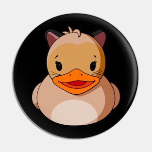 Siamese Cat Rubber Duck Pin