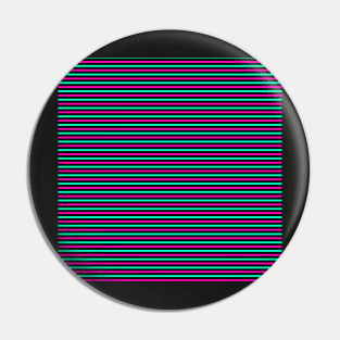 Neon Green, Pink and Black Horizontal Stripes Pin