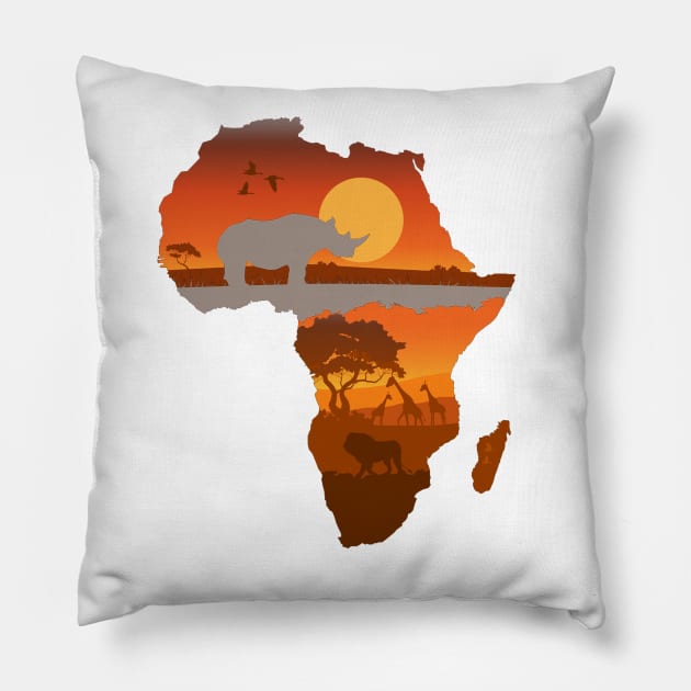 the African continent Pillow by alvian