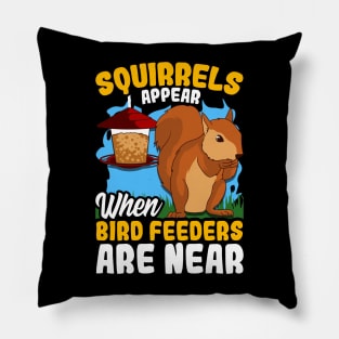 Funny Squirrels Appear When Bird Feeders Are Near Pillow