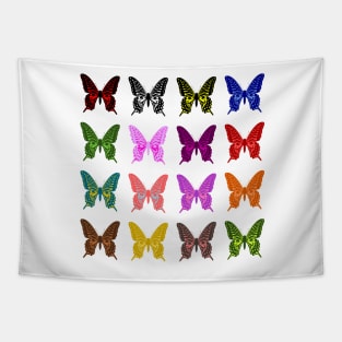 Butterfly collection in the style of a pinboard Tapestry